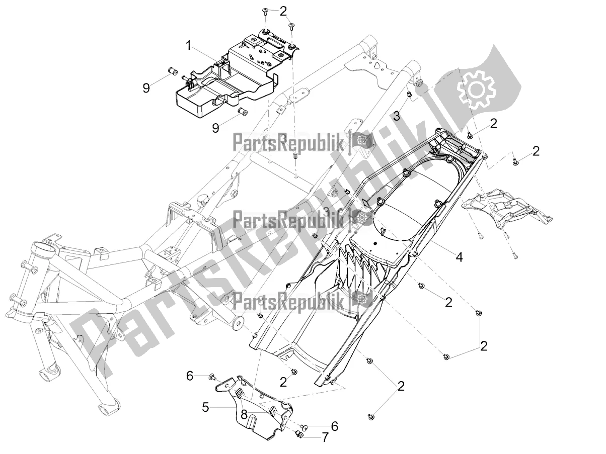All parts for the Saddle Compartment of the Moto-Guzzi V 85 TT Apac 850 2019