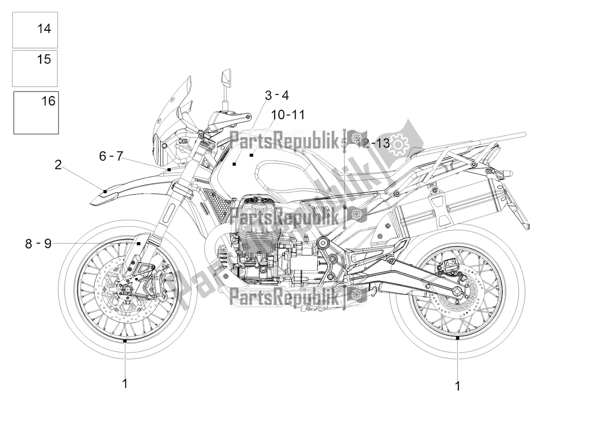 Toutes les pièces pour le Décalque du Moto-Guzzi V 85 TT Apac 850 2020