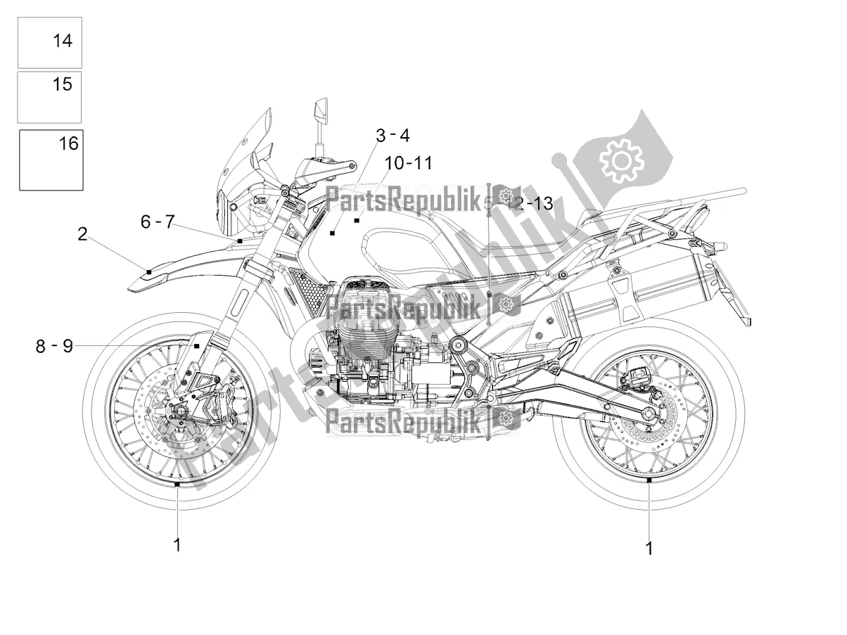 Toutes les pièces pour le Décalque du Moto-Guzzi V 85 TT Apac 850 2020