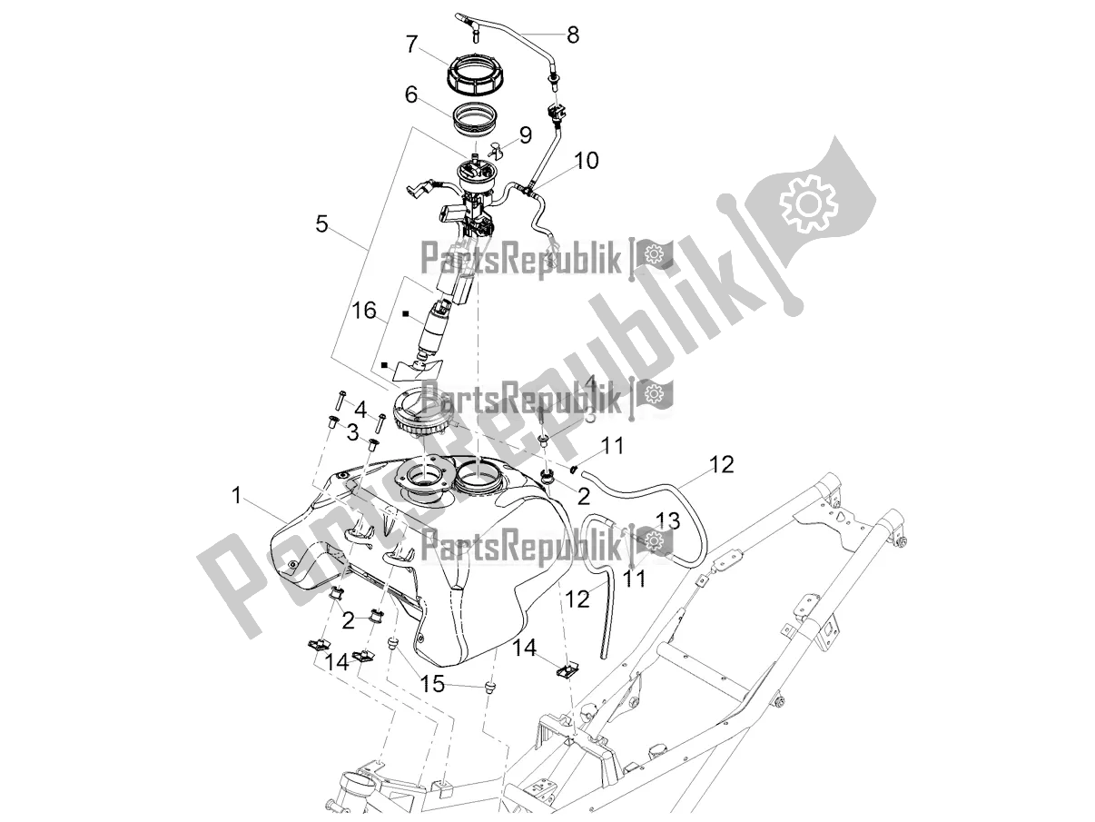 Todas as partes de Tanque De Combustível do Moto-Guzzi V 85 TT Apac 850 2020