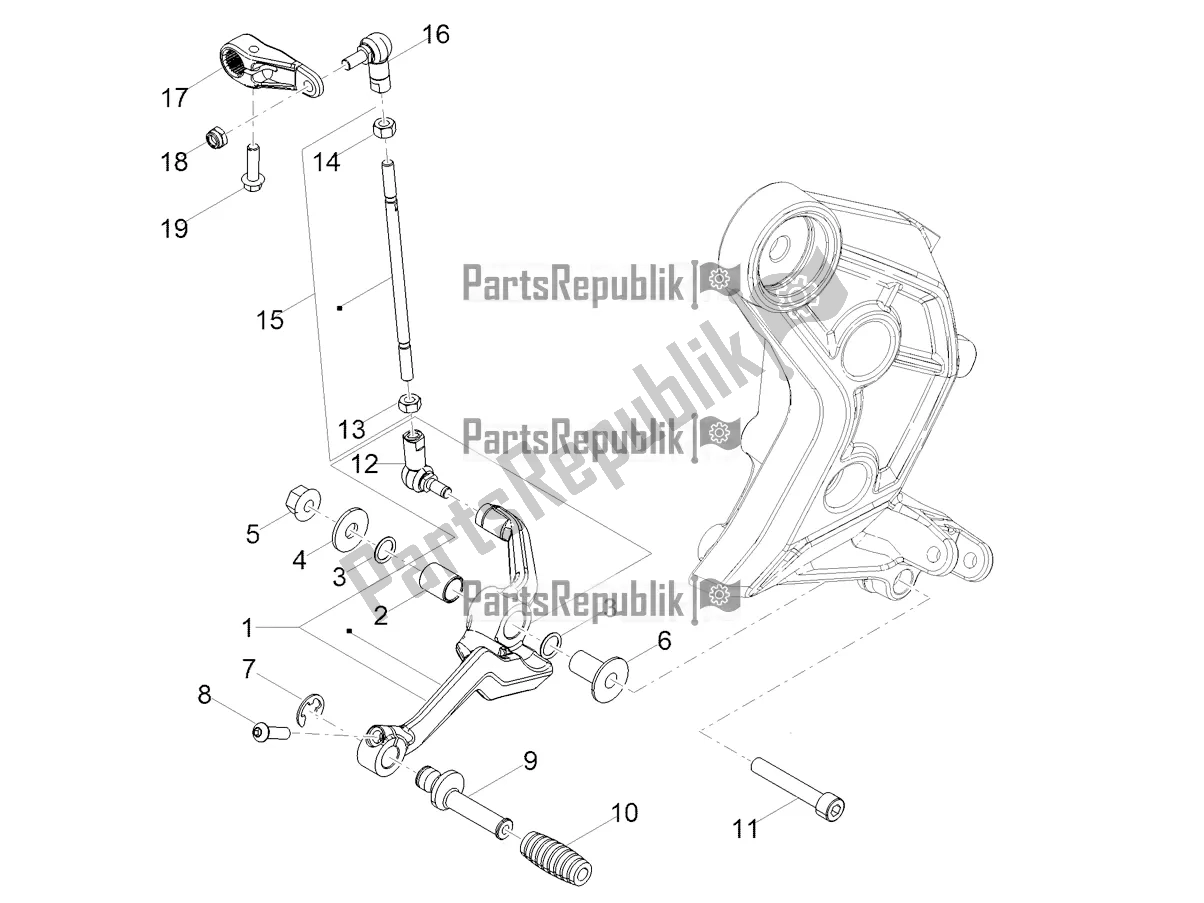Alle onderdelen voor de Versnellingspook van de Moto-Guzzi V 85 TT Apac 850 2020