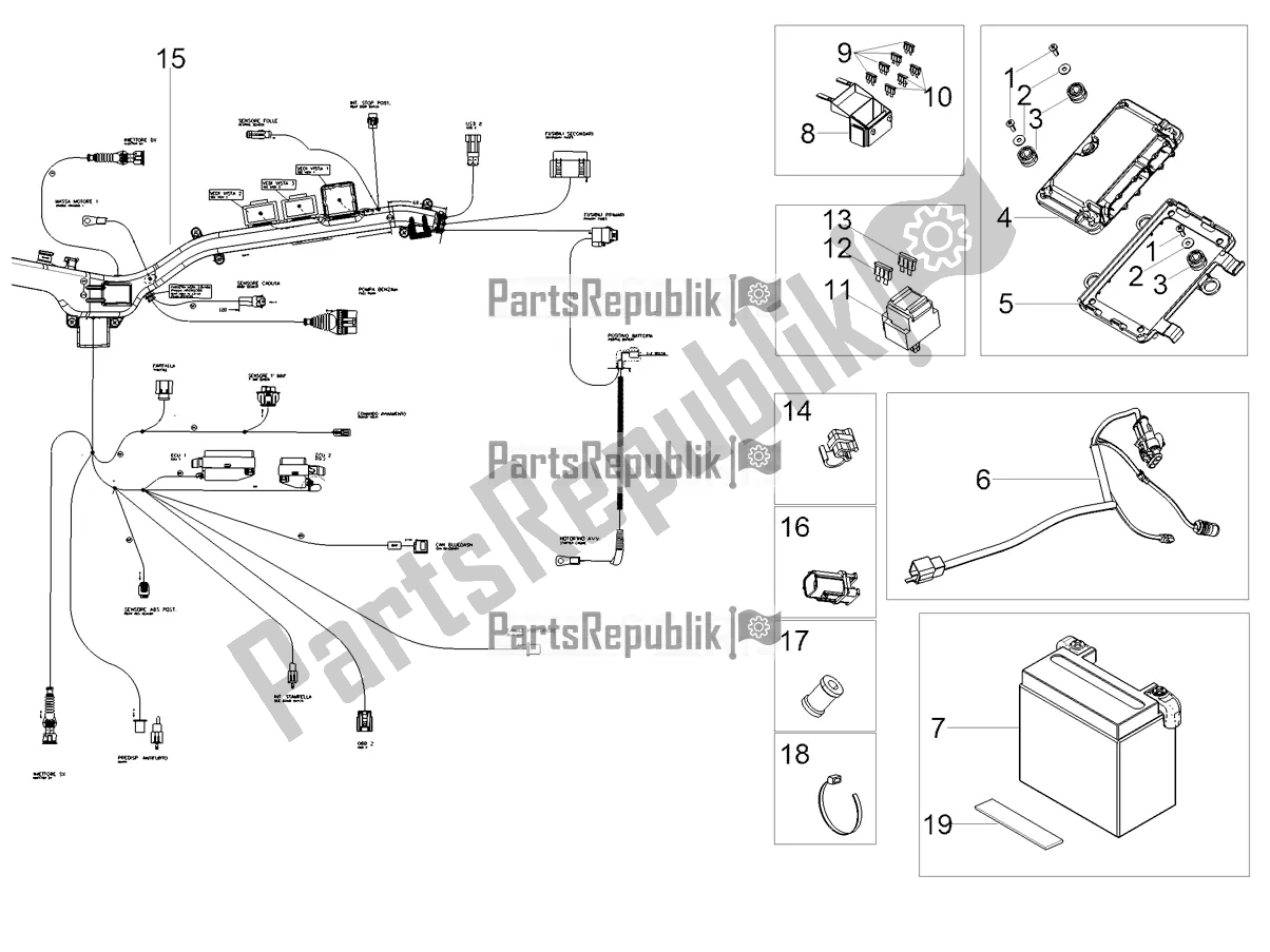 Toutes les pièces pour le Système électrique Arrière du Moto-Guzzi V 85 TT Apac 850 2020