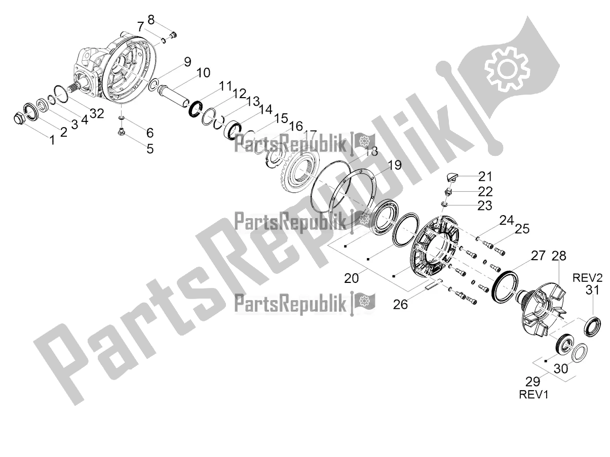 All parts for the Rear Transmission / Components of the Moto-Guzzi V 85 TT Apac 850 2020
