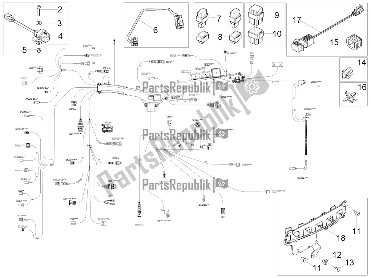 Toutes les pièces pour le Système électrique Central du Moto-Guzzi V 85 TT Apac 850 2021