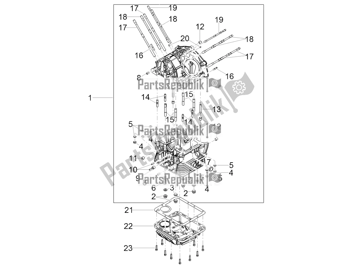 All parts for the Crankcases I of the Moto-Guzzi V 85 TT Apac 850 2021