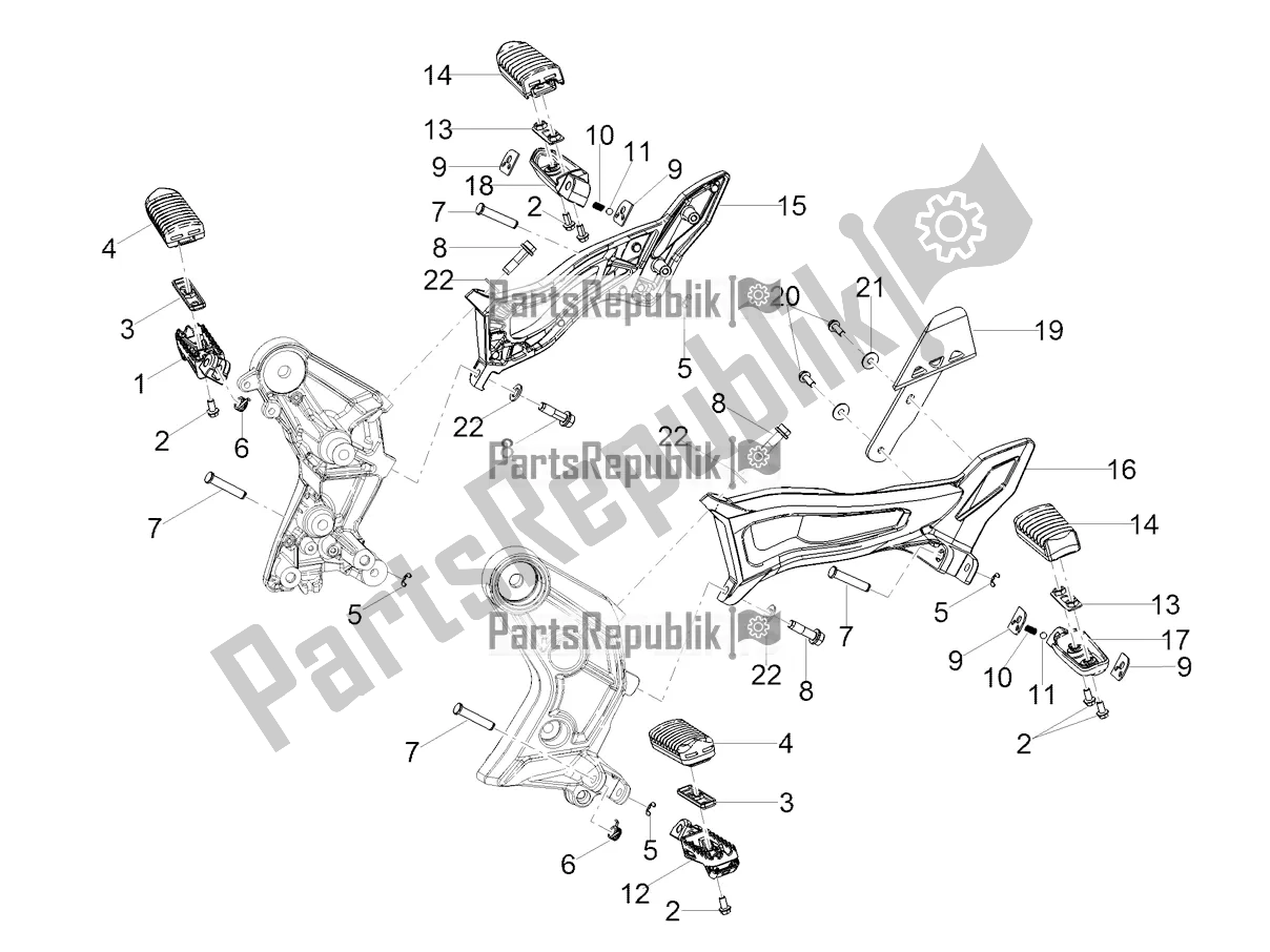 Toutes les pièces pour le Repose-pieds du Moto-Guzzi V 85 TT Apac 850 2021