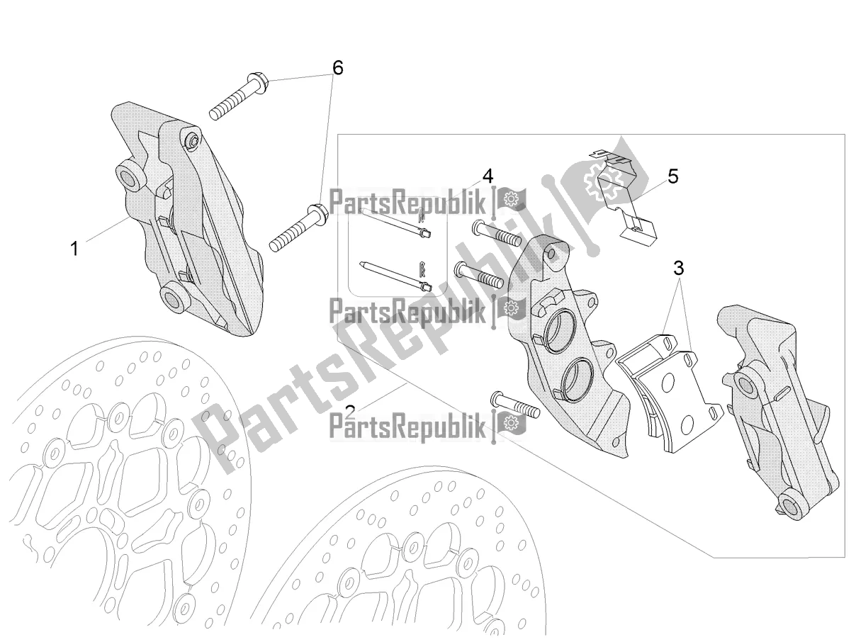 Toutes les pièces pour le étrier De Frein Avant du Moto-Guzzi V 85 TT Apac 850 2021