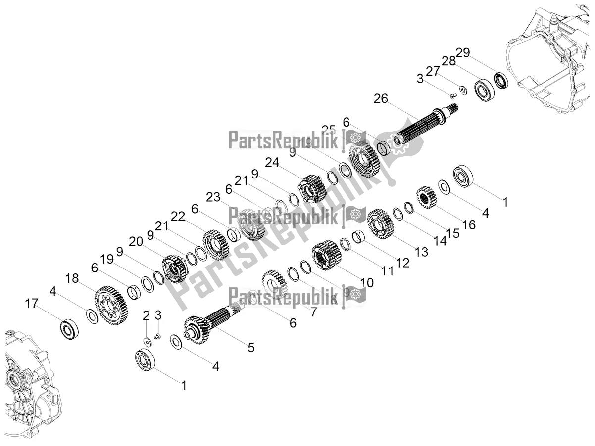 Alle onderdelen voor de Versnellingsbak - Versnellingsbak van de Moto-Guzzi V 85 TT Apac 850 2021