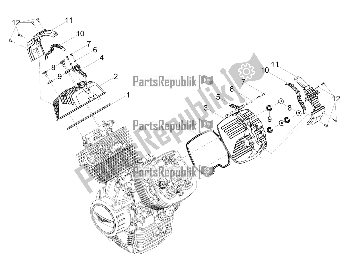 Tutte le parti per il Copricapo del Moto-Guzzi V 85 TT Apac 850 2021