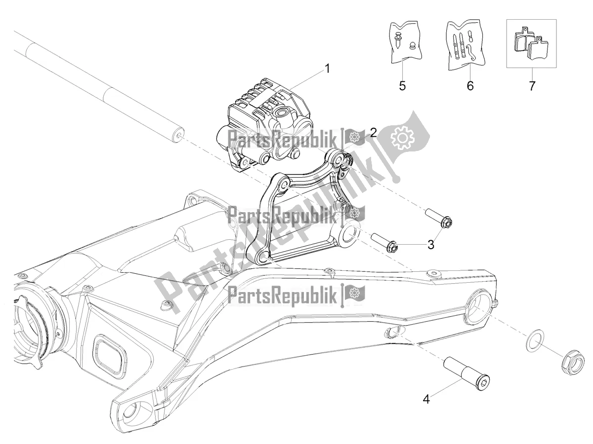 Todas las partes para Pinza De Freno Trasero de Moto-Guzzi V 85 TT Apac 850 2021