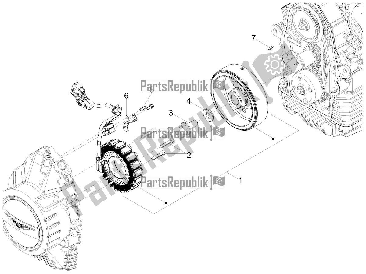 Alle onderdelen voor de Cdi Magneto Montage / Ontstekingsunit van de Moto-Guzzi V 85 TT Apac 850 2022