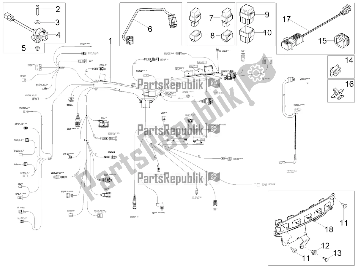 All parts for the Central Electrical System of the Moto-Guzzi V 85 TT Apac 850 2022
