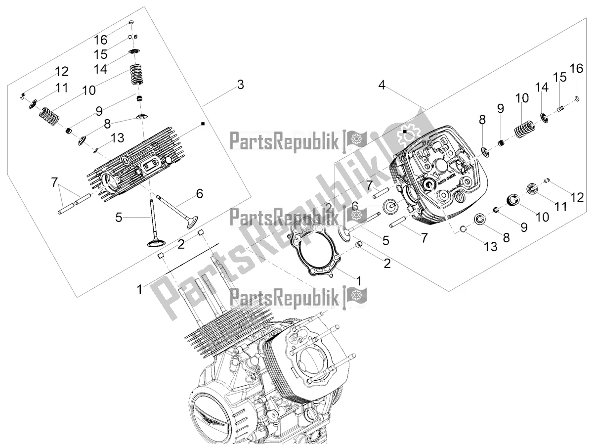 Alle onderdelen voor de Cilinderkop - Kleppen van de Moto-Guzzi V 85 TT Apac 850 2022