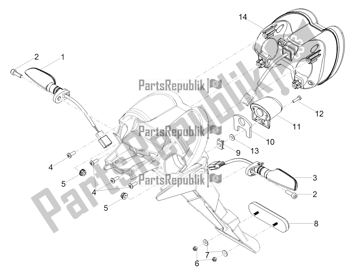 Alle onderdelen voor de Achterlichten van de Moto-Guzzi V 85 TT Apac 850 2022