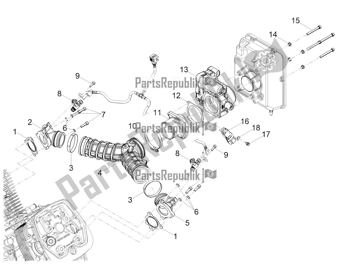 Alle onderdelen voor de Gasklephuis van de Moto-Guzzi V 85 TT Apac 850 2022