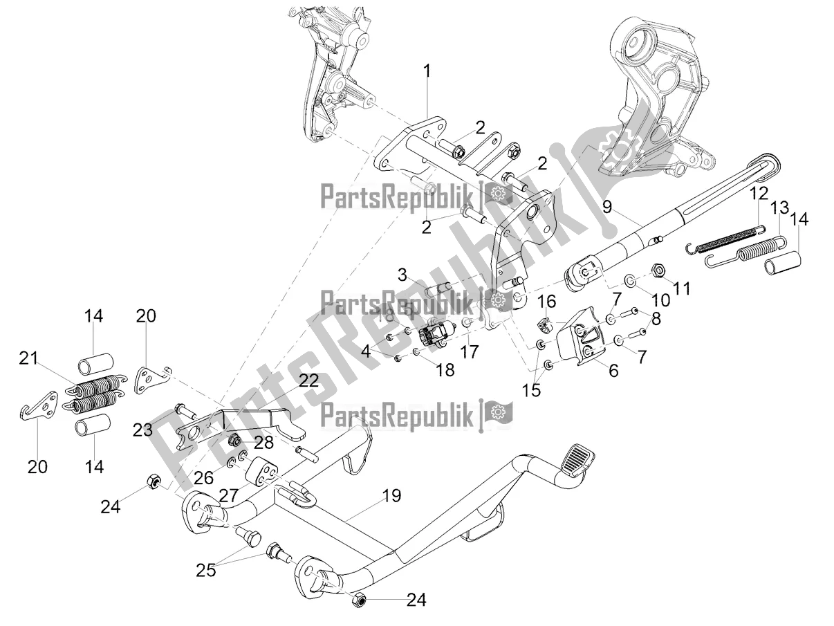 Toutes les pièces pour le Béquille Centrale du Moto-Guzzi V 85 TT Polizia Municipale 850 2021