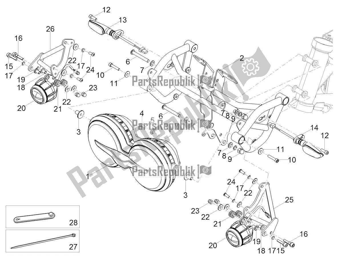 All parts for the Front Lights of the Moto-Guzzi V 85 TT Travel Pack 850 2020