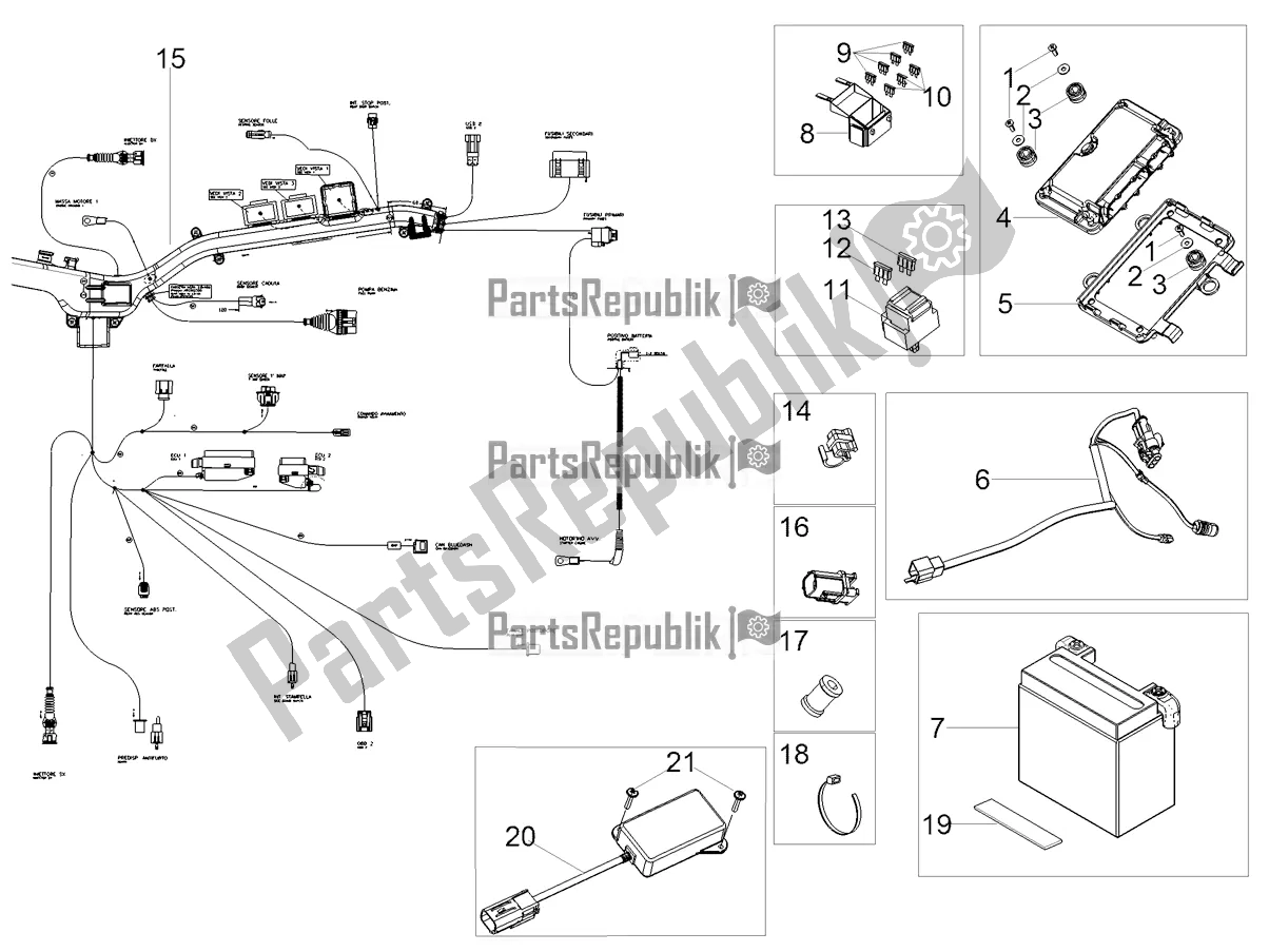 Alle onderdelen voor de Achter Elektrisch Systeem van de Moto-Guzzi V 85 TT Travel Pack 850 2020