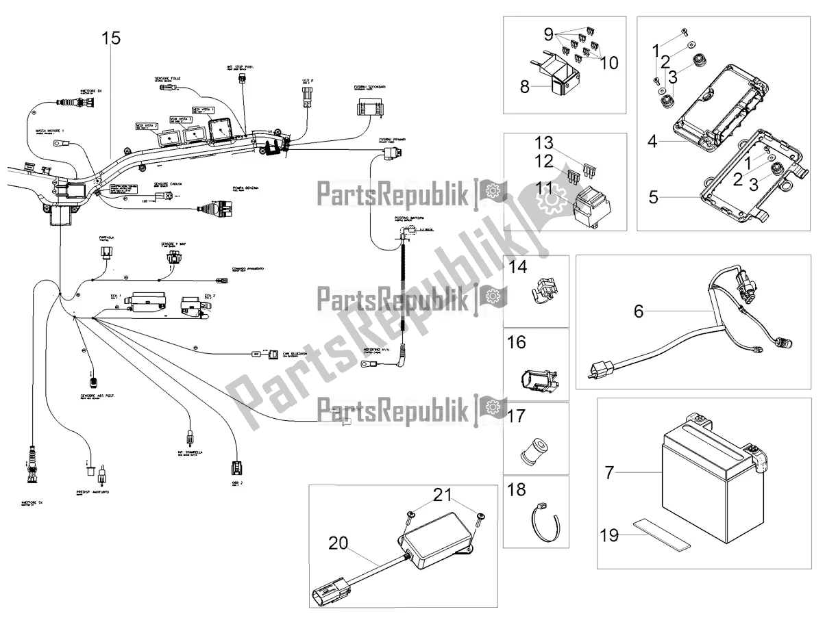 All parts for the Rear Electrical System of the Moto-Guzzi V 85 TT Travel Pack 850 2020