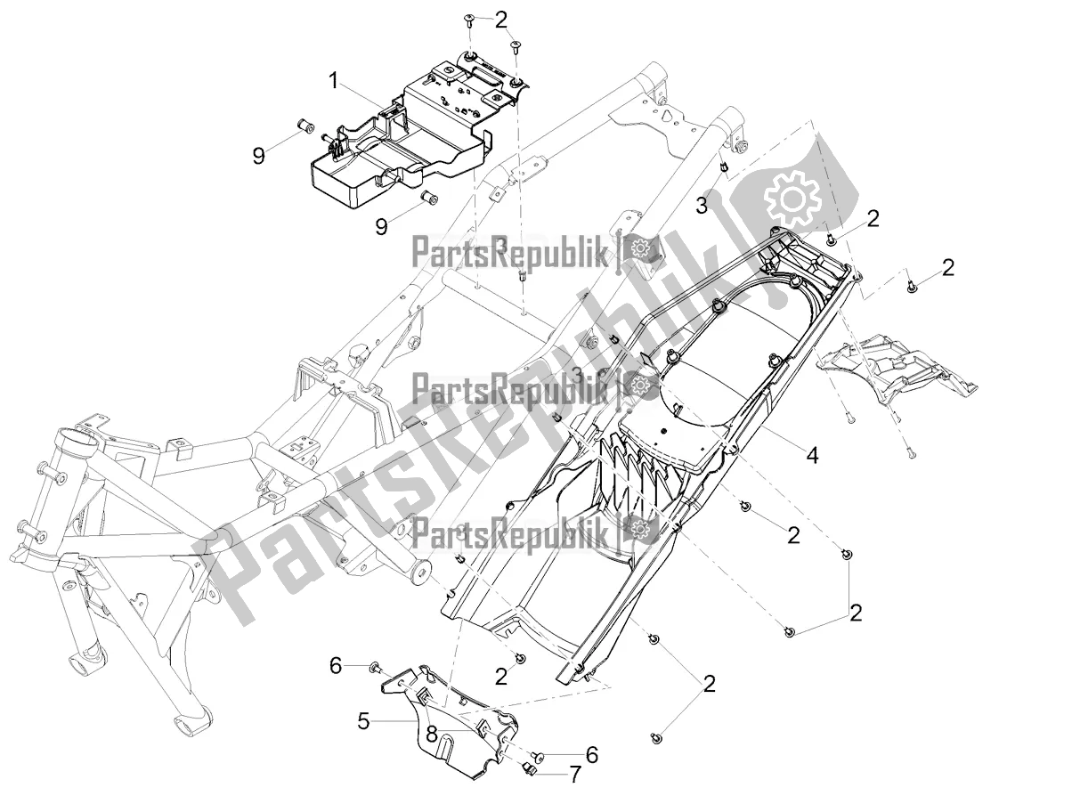 Todas as partes de Compartimento De Sela do Moto-Guzzi V 85 TT Travel Pack 850 2020