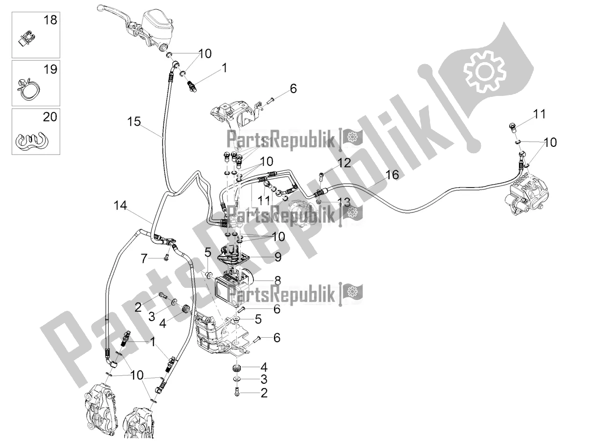 All parts for the Abs Brake System of the Moto-Guzzi V 85 TT Travel Pack 850 2021