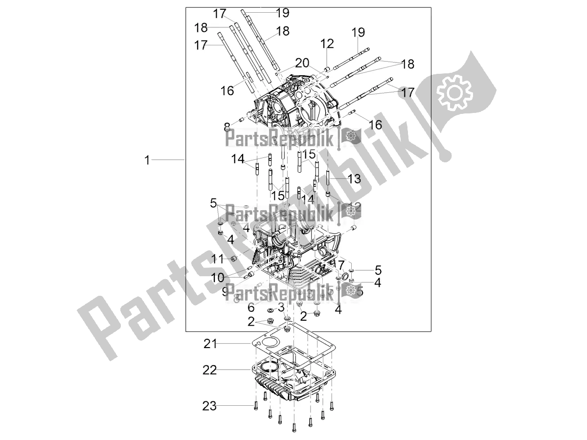 All parts for the Crankcases I of the Moto-Guzzi V 85 TT Travel Pack 850 2021