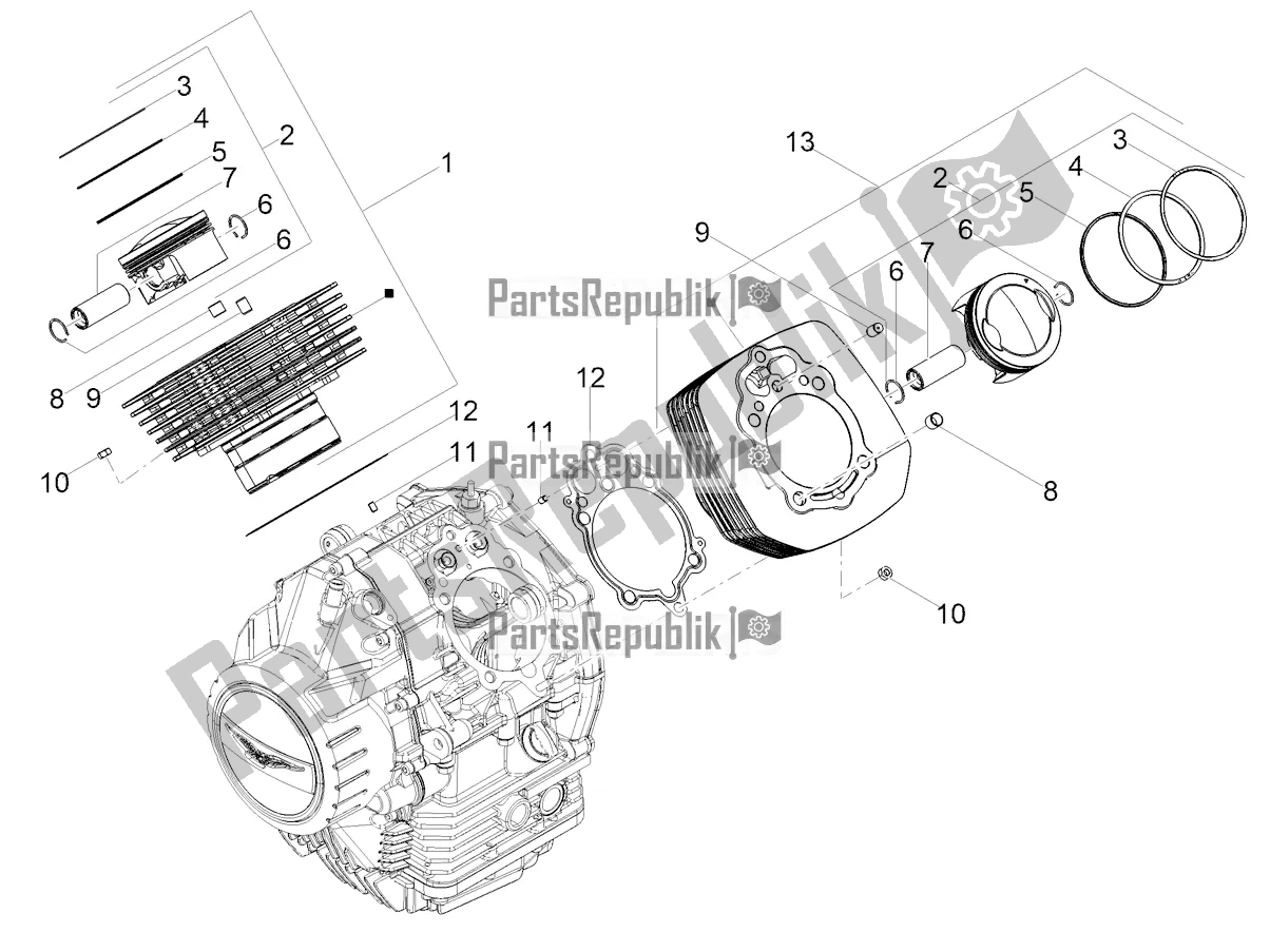 Toutes les pièces pour le Cylindre - Piston du Moto-Guzzi V 85 TT Travel Pack 850 2021