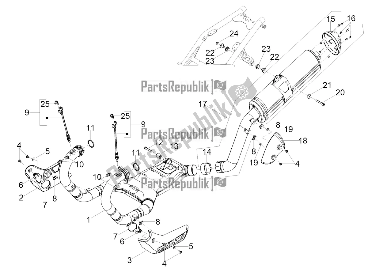 Toutes les pièces pour le Tuyau D'échappement du Moto-Guzzi V 85 TT Travel Pack 850 2021