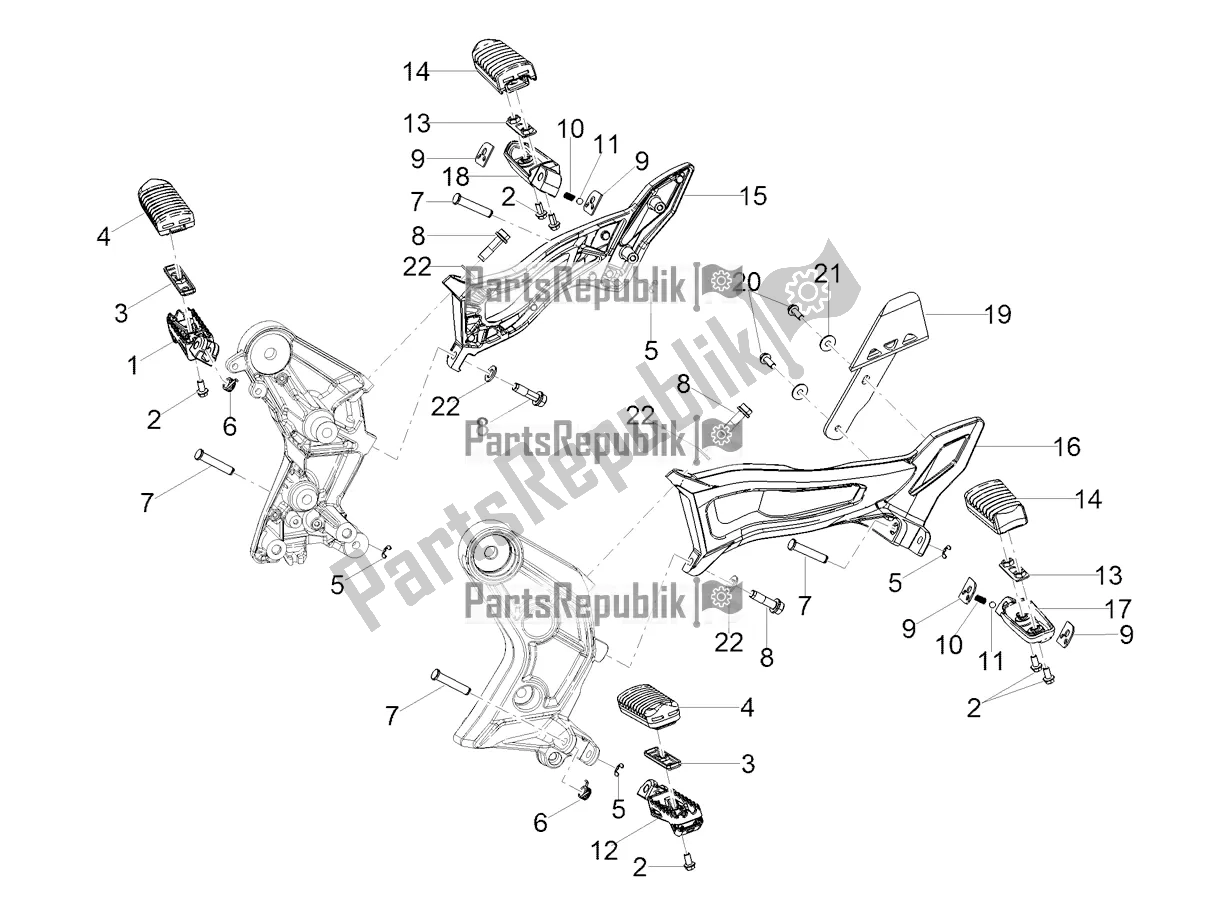 Toutes les pièces pour le Repose-pieds du Moto-Guzzi V 85 TT Travel Pack 850 2021