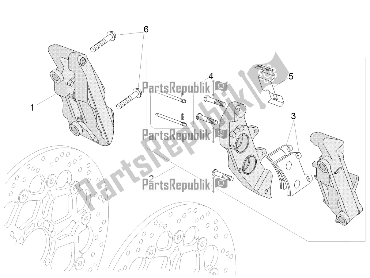 Toutes les pièces pour le étrier De Frein Avant du Moto-Guzzi V 85 TT Travel Pack 850 2021