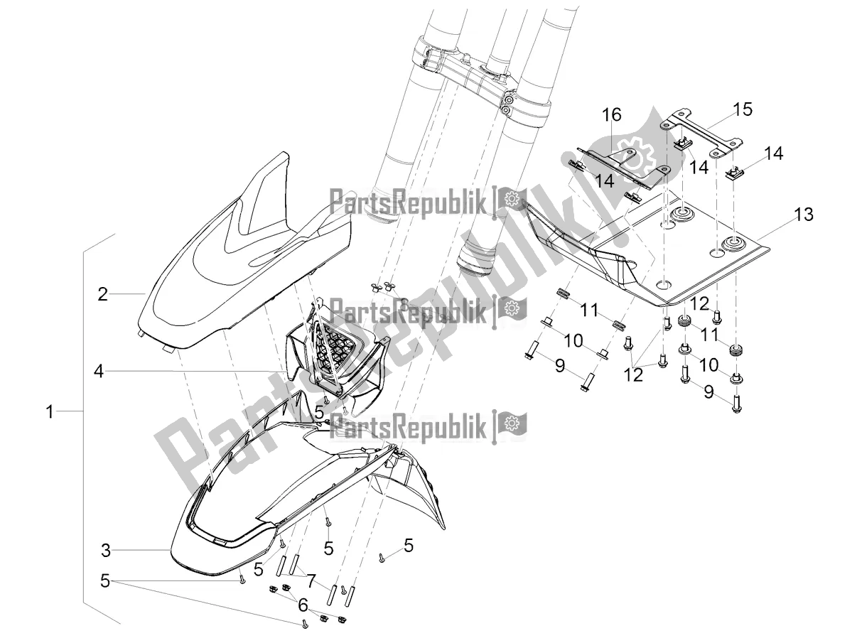 Toutes les pièces pour le Montant-garde-boue Avant du Moto-Guzzi V 85 TT Travel Pack 850 2021