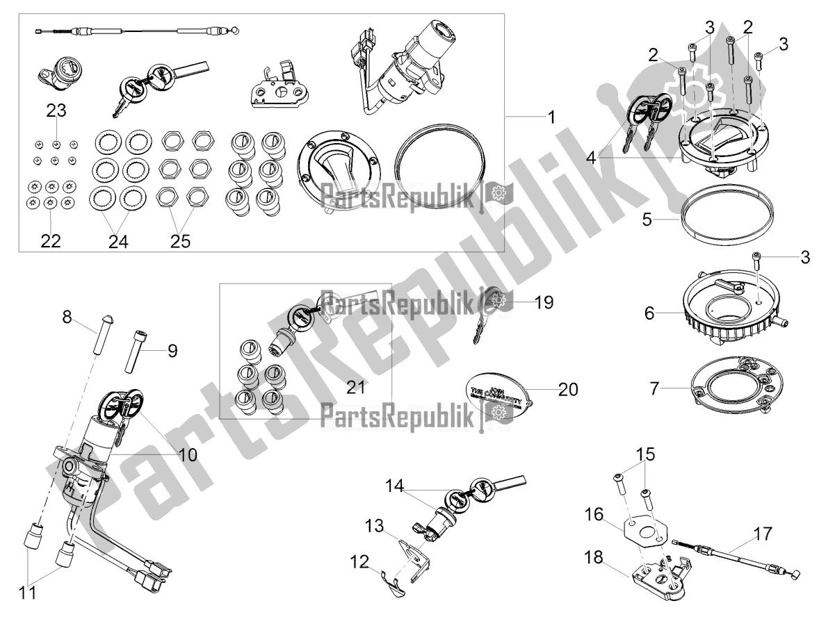 Toutes les pièces pour le Serrures du Moto-Guzzi V 85 TT Travel Pack 850 2021