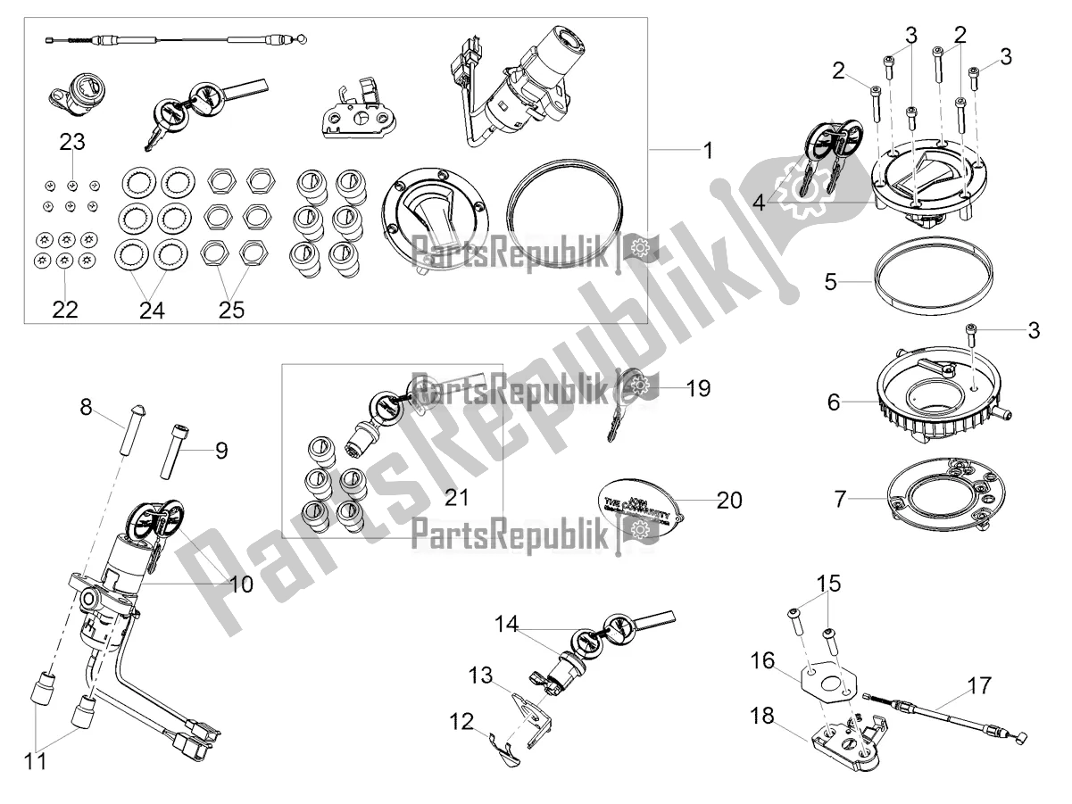 Toutes les pièces pour le Serrures du Moto-Guzzi V 85 TT Travel Pack 850 2021