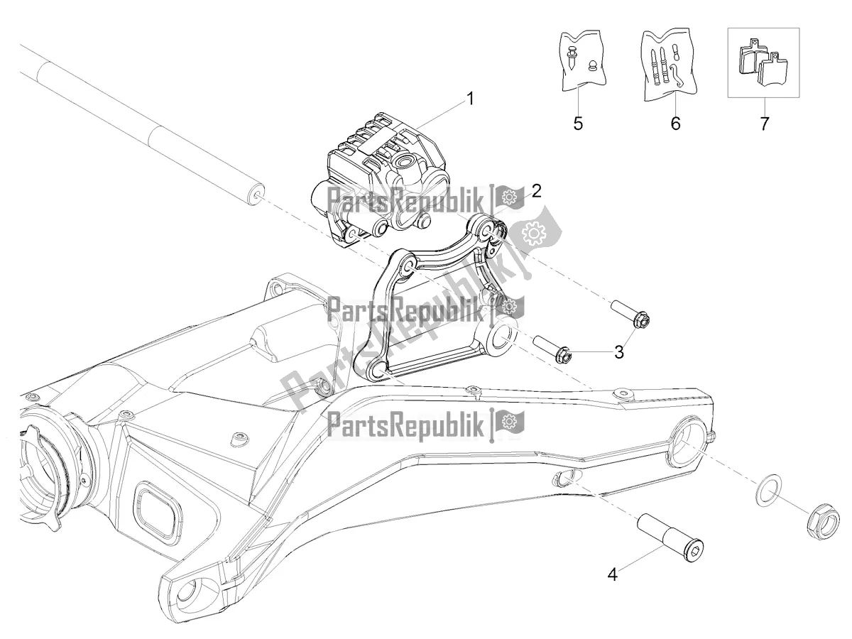 Toutes les pièces pour le étrier De Frein Arrière du Moto-Guzzi V 85 TT Travel Pack 850 2021