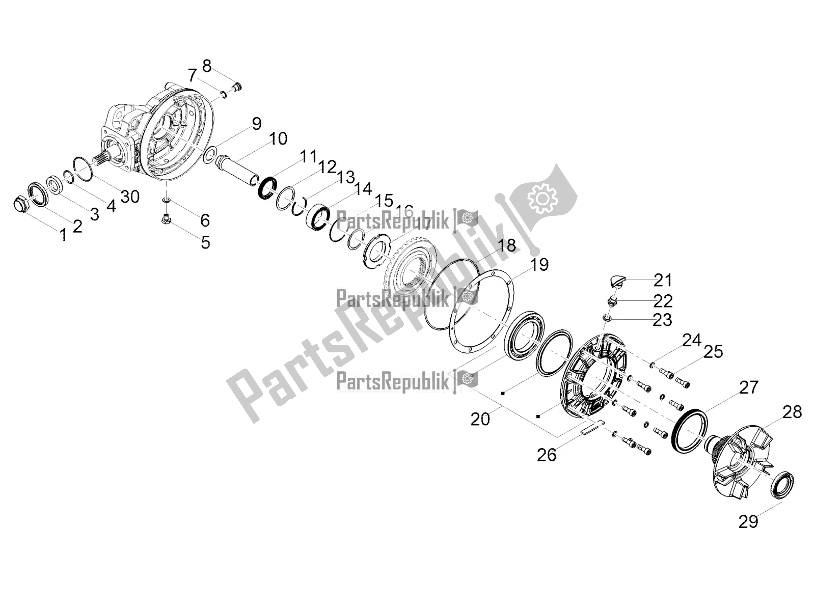 Toutes les pièces pour le Transmission Arrière / Composants du Moto-Guzzi V 85 TT Travel Pack 850 2021