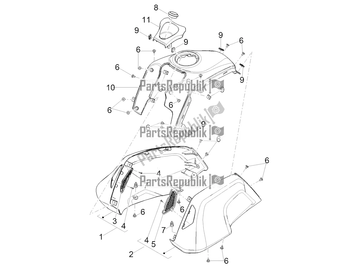 Toutes les pièces pour le Couvercle De Réservoir du Moto-Guzzi V 85 TT Travel Pack 850 2021