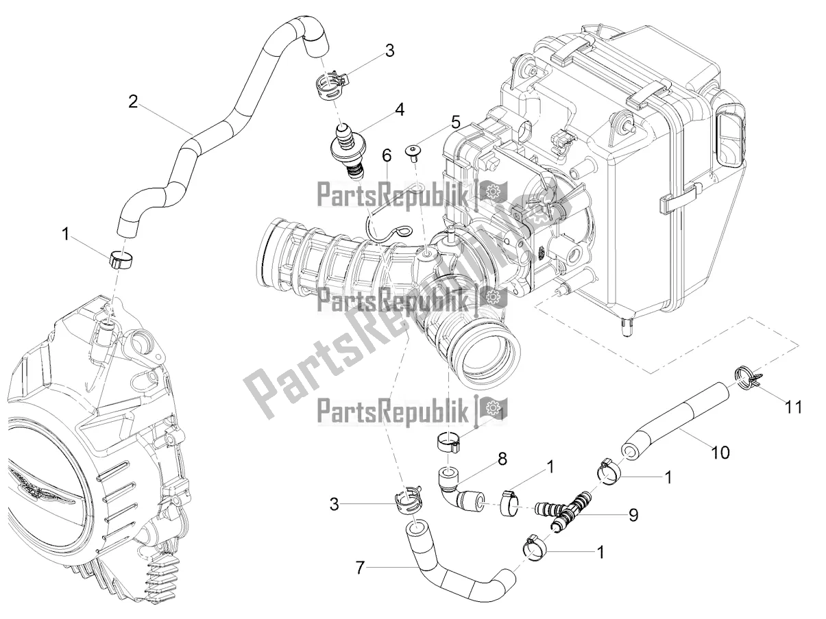 All parts for the Blow-by System of the Moto-Guzzi V 85 TT Travel Pack 850 2022