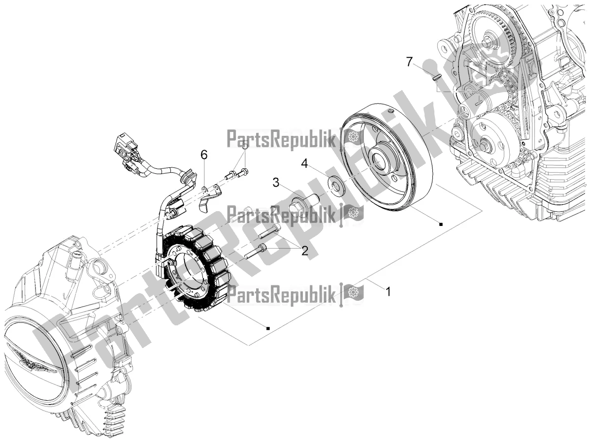 Toutes les pièces pour le Unité Magnéto Assy / Allumage Cdi du Moto-Guzzi V 85 TT Travel Pack 850 2022