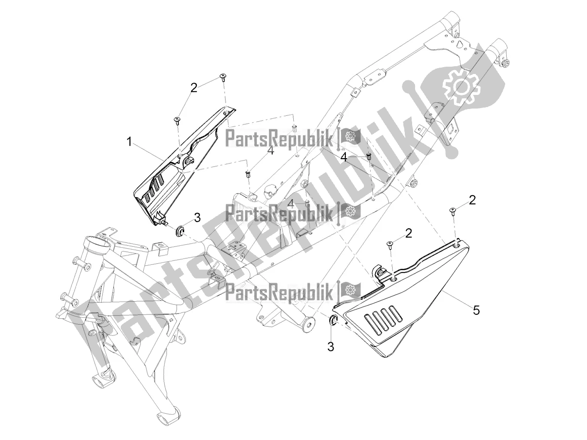 All parts for the Central Body of the Moto-Guzzi V 85 TT Travel Pack 850 2022
