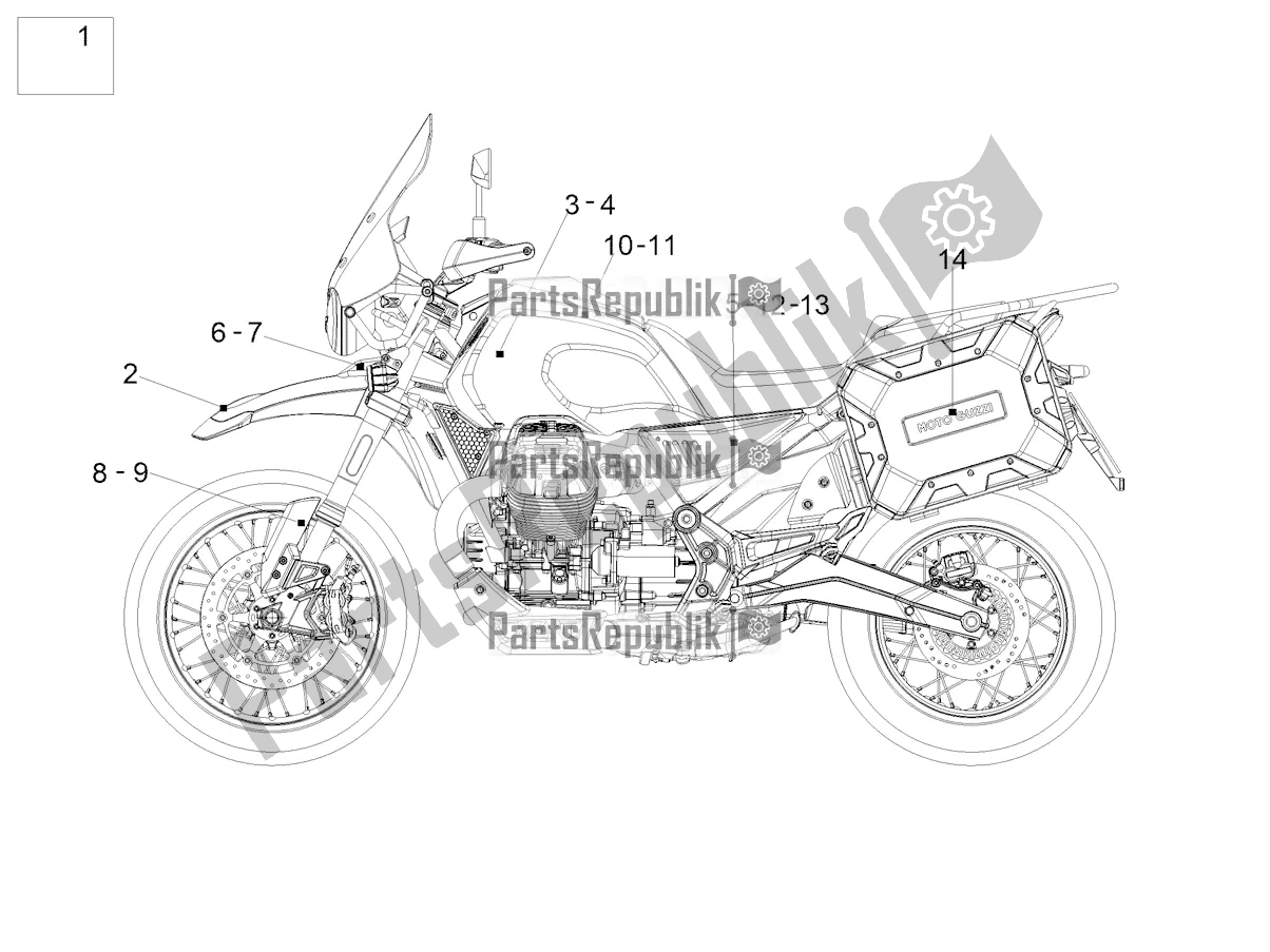 Toutes les pièces pour le Décalque du Moto-Guzzi V 85 TT Travel Pack 850 2022