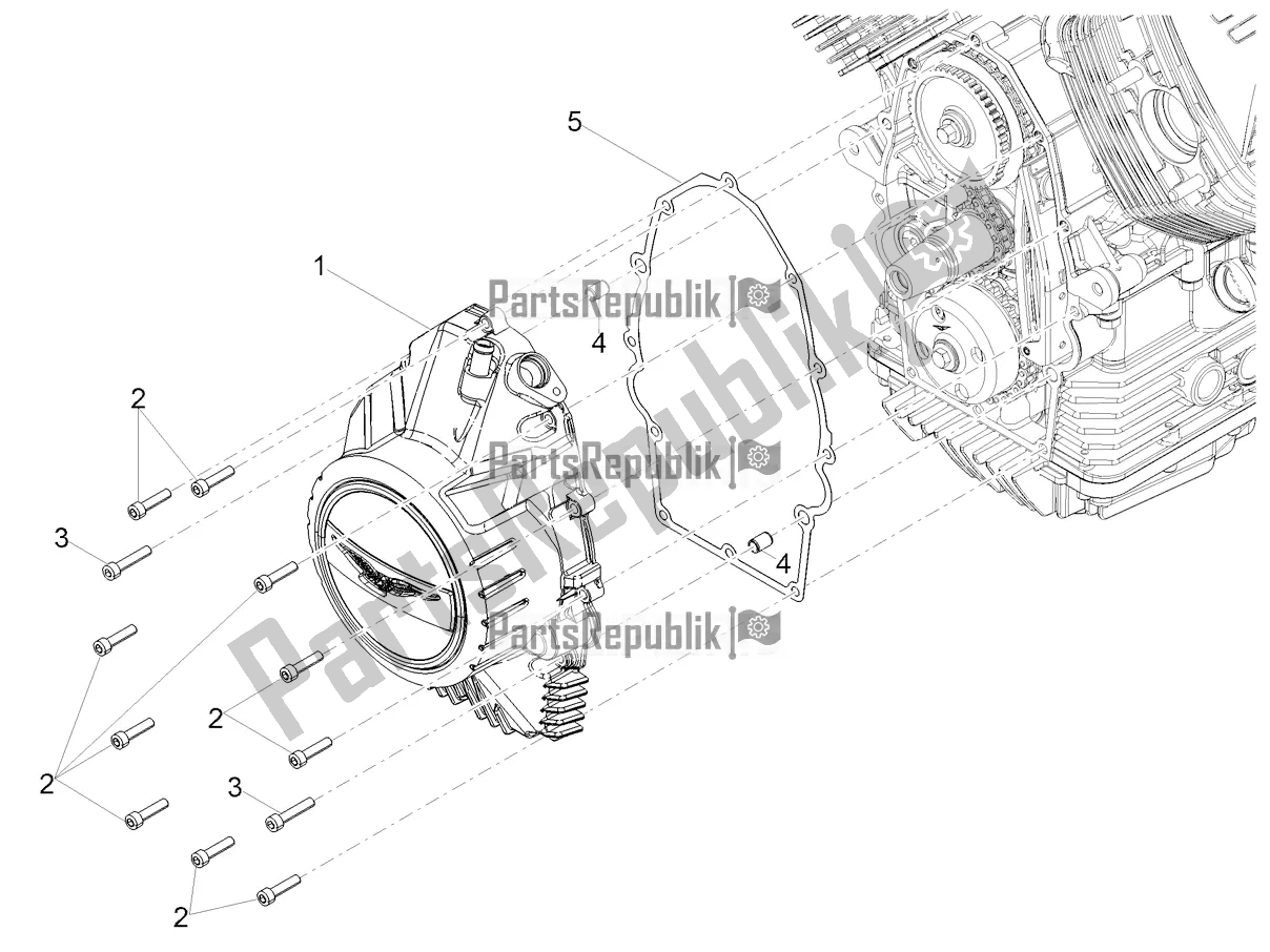 All parts for the Flywheel Cover of the Moto-Guzzi V 85 TT Travel Pack 850 2022