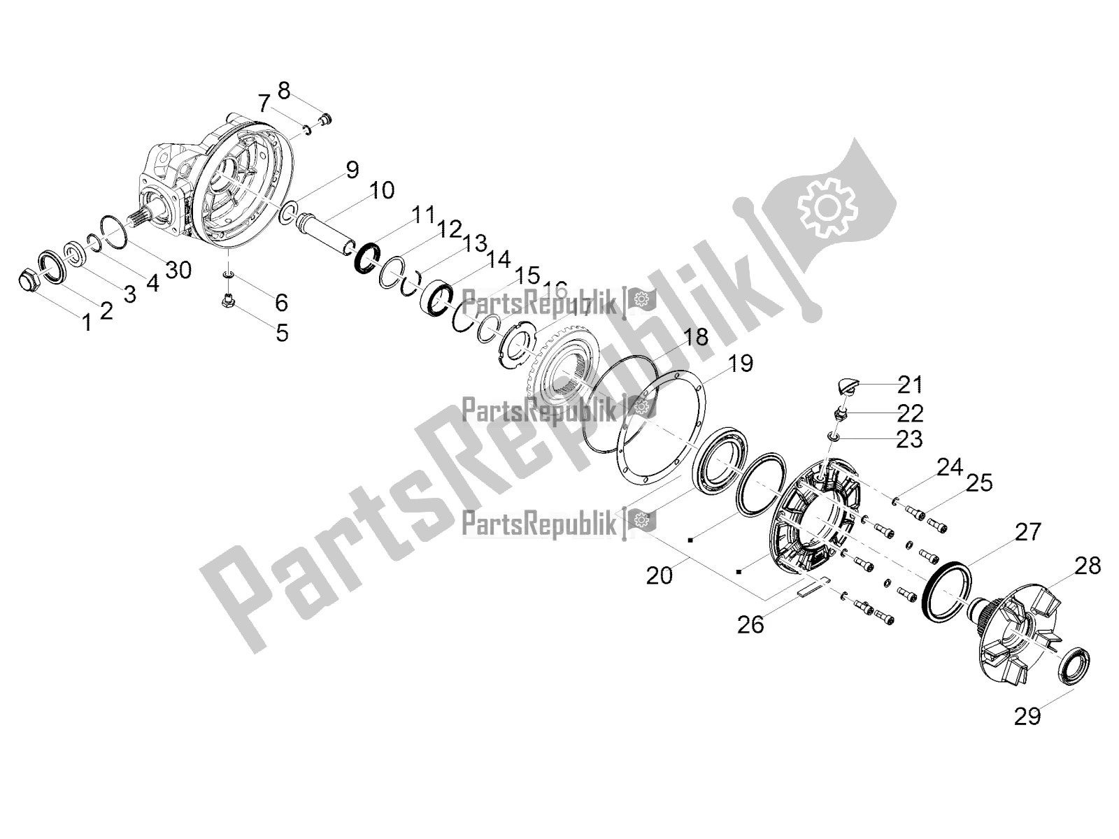 Toutes les pièces pour le Transmission Arrière / Composants du Moto-Guzzi V 85 TT Travel Pack 850 2022