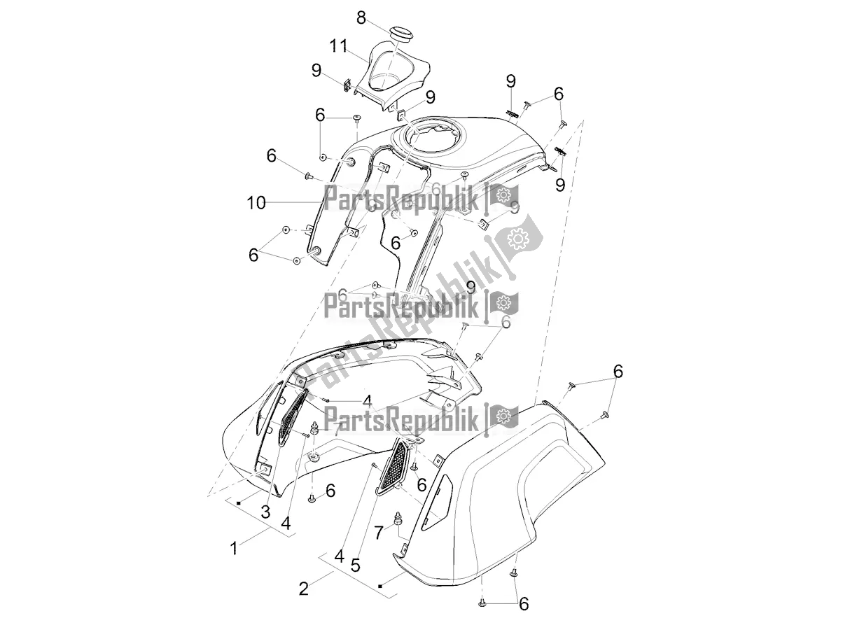 Toutes les pièces pour le Couvercle De Réservoir du Moto-Guzzi V 85 TT Travel Pack 850 2022