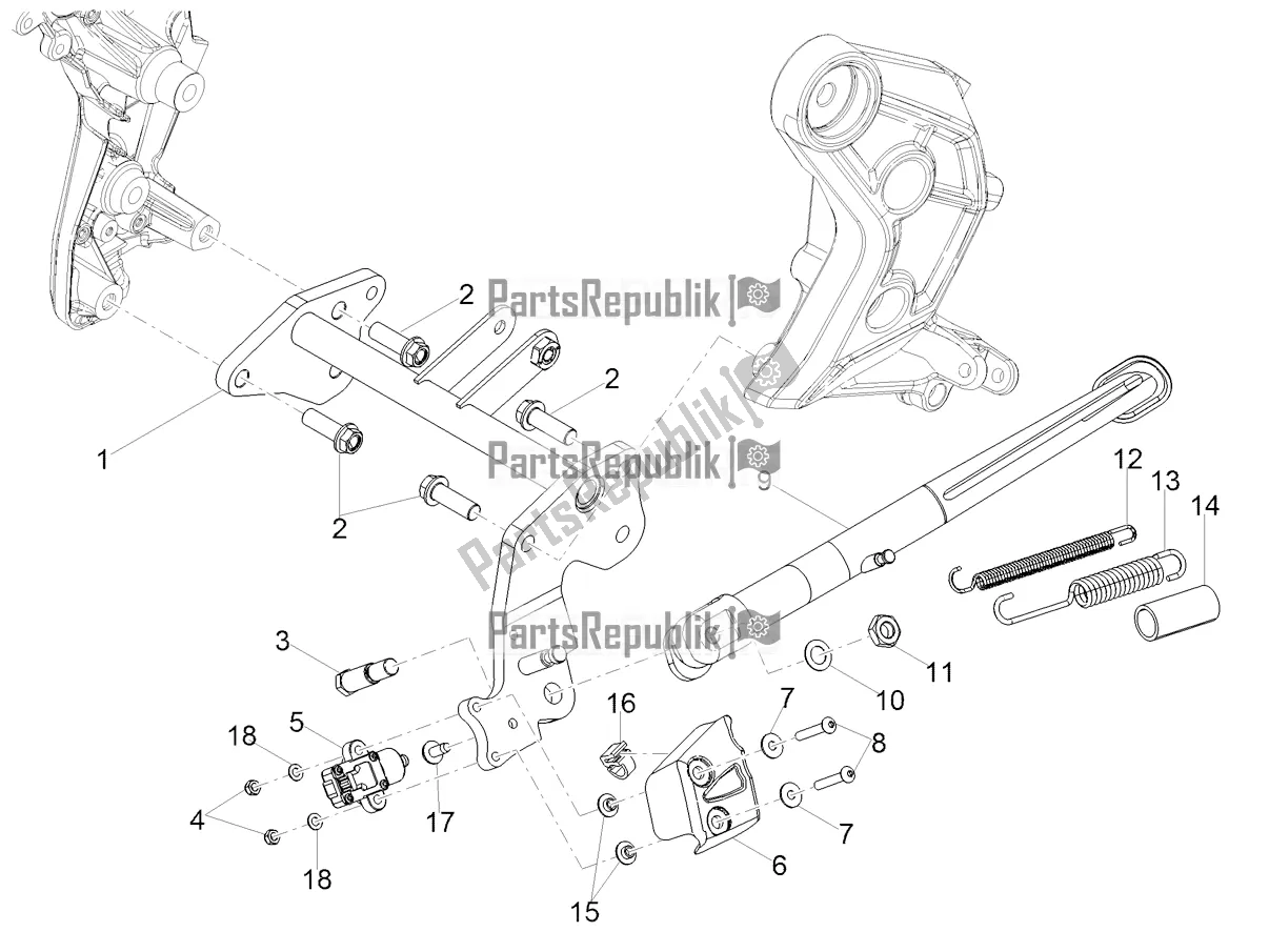 Toutes les pièces pour le Béquille Centrale du Moto-Guzzi V 85 TT Travel Pack Apac 850 2020