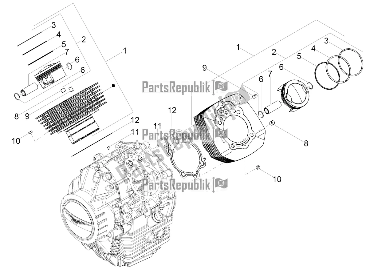 Toutes les pièces pour le Cylindre - Piston du Moto-Guzzi V 85 TT Travel Pack Apac 850 2020