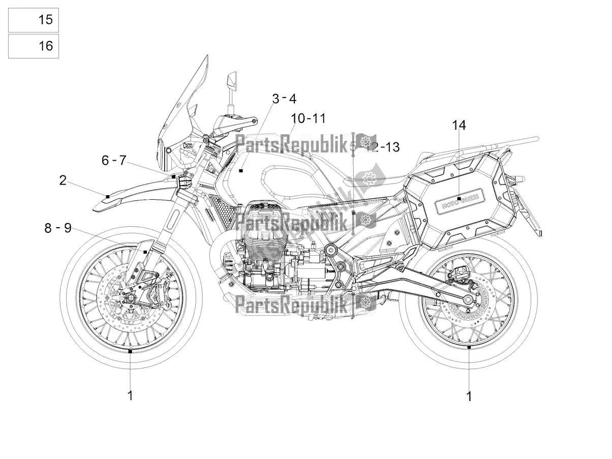 Todas las partes para Etiqueta de Moto-Guzzi V 85 TT Travel Pack Apac 850 2020