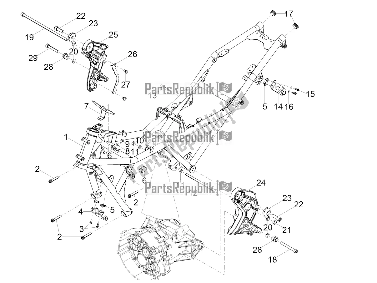 Toutes les pièces pour le Cadre du Moto-Guzzi V 85 TT Travel Pack Apac 850 2020