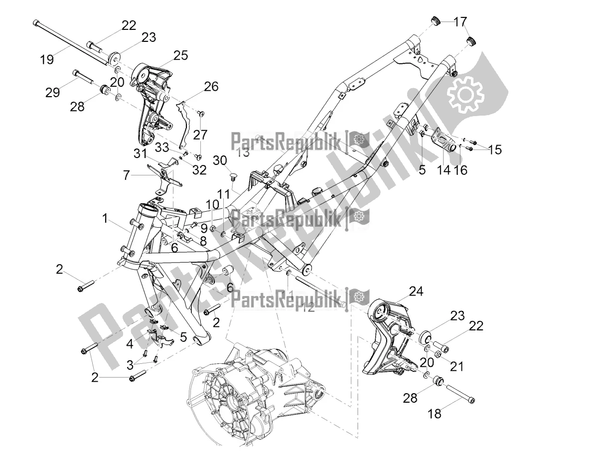 Alle onderdelen voor de Kader van de Moto-Guzzi V 85 TT Travel Pack Apac 850 2021