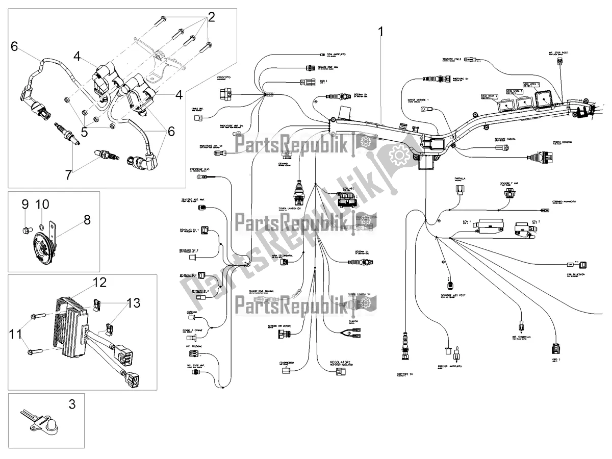 All parts for the Front Electrical System of the Moto-Guzzi V 85 TT Travel Pack Apac 850 2021