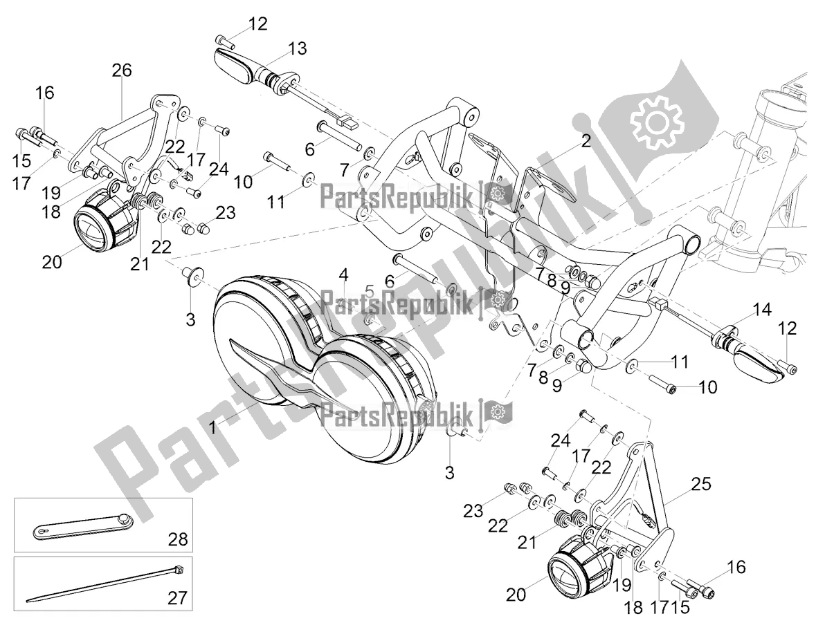 All parts for the Front Lights of the Moto-Guzzi V 85 TT Travel Pack Apac 850 2021